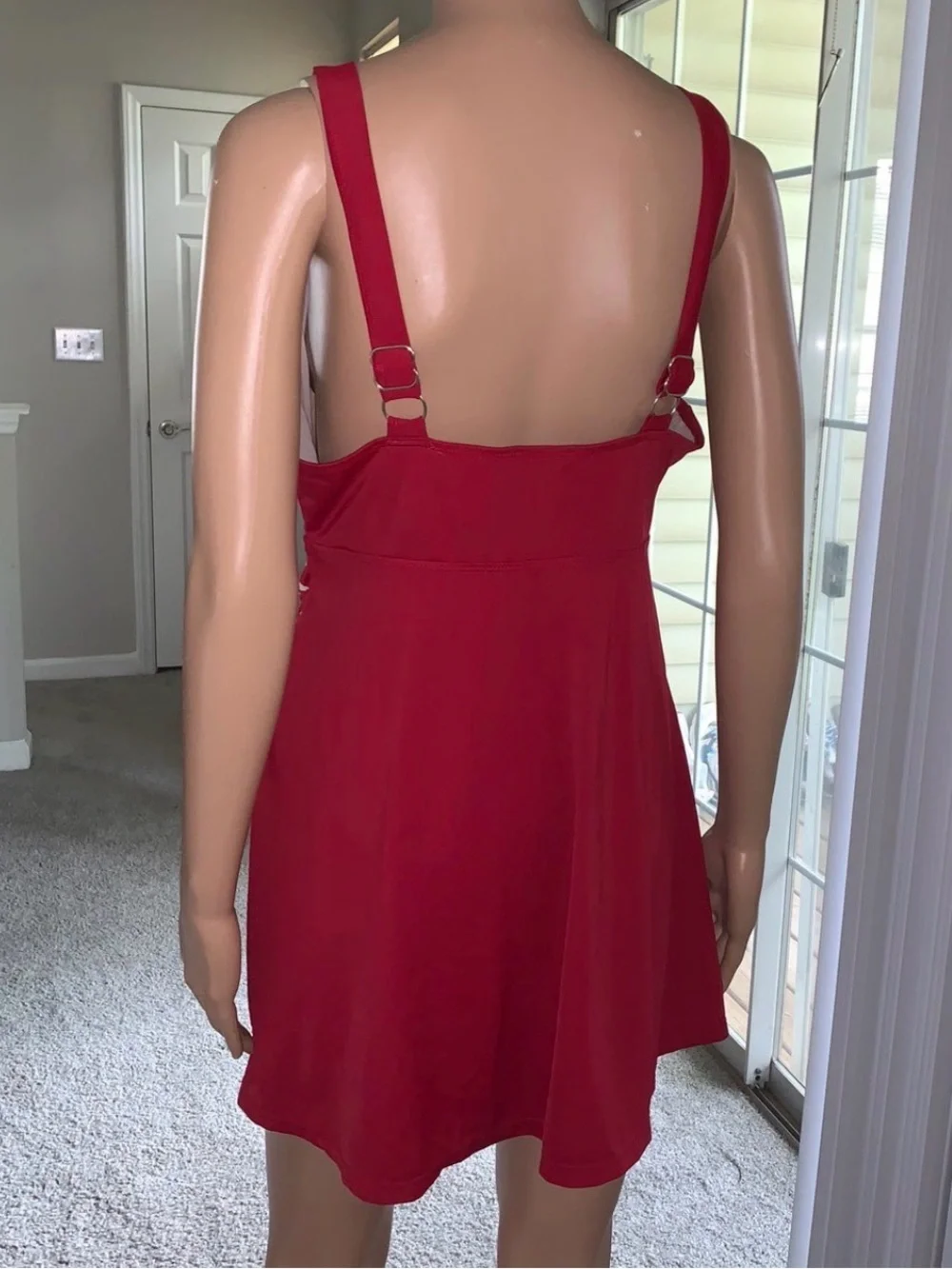 ellos Red Swimdress with Floral Waist Tie